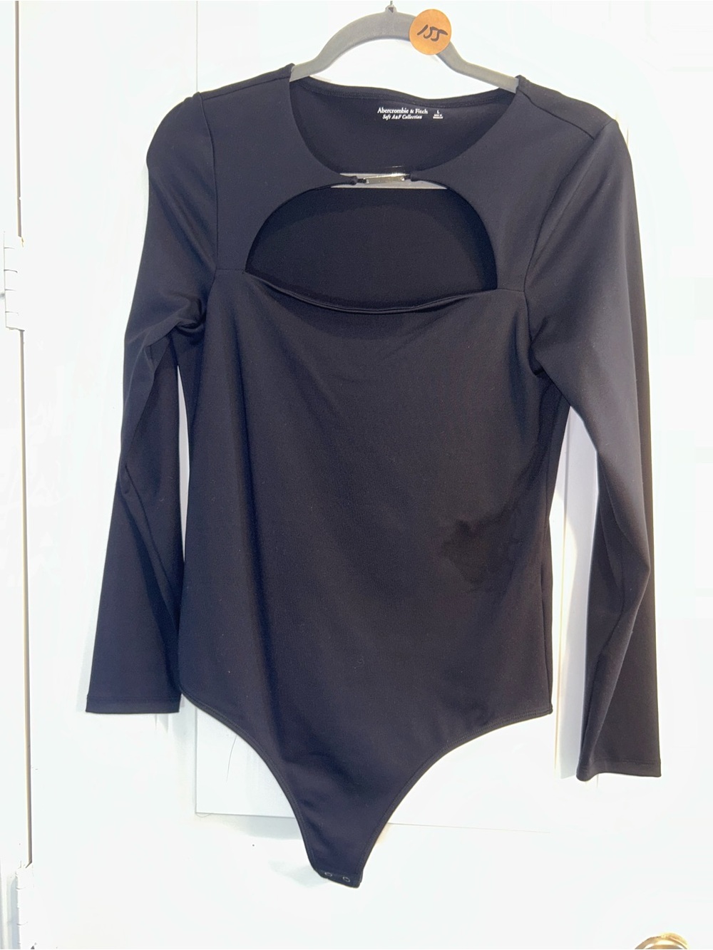 Abercrombie & Fitch Black Long-Sleeve Cutout Bodysuit